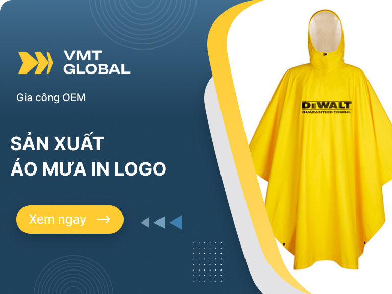 Sản xuất áo mưa in logo sản xuất theo yêu cầu tại TPHCM