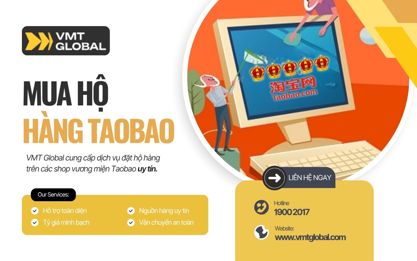VMT Global giúp bạn order từ các shop taobao uy tín trên Taobao nhanh chóng, đảm bảo đúng mẫu