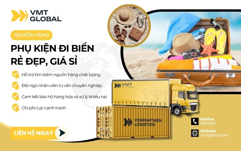 VMT Global chuyên order hộ nguồn hàng phụ kiện đi biển trên taobao, 1688