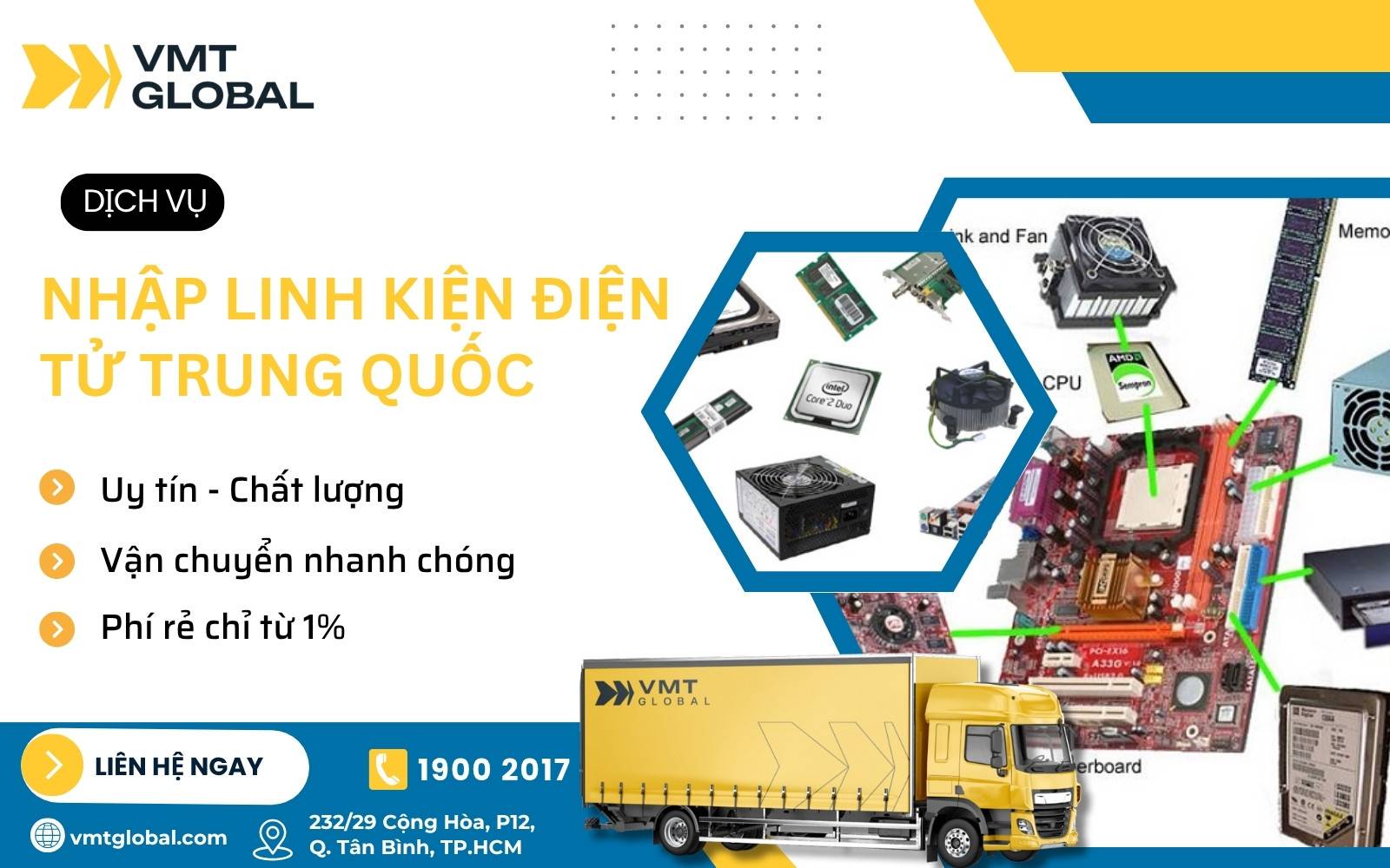VMT Global chuyên nhập khẩu linh kiện máy tính từ Trung Quốc uy tín, giá tốt