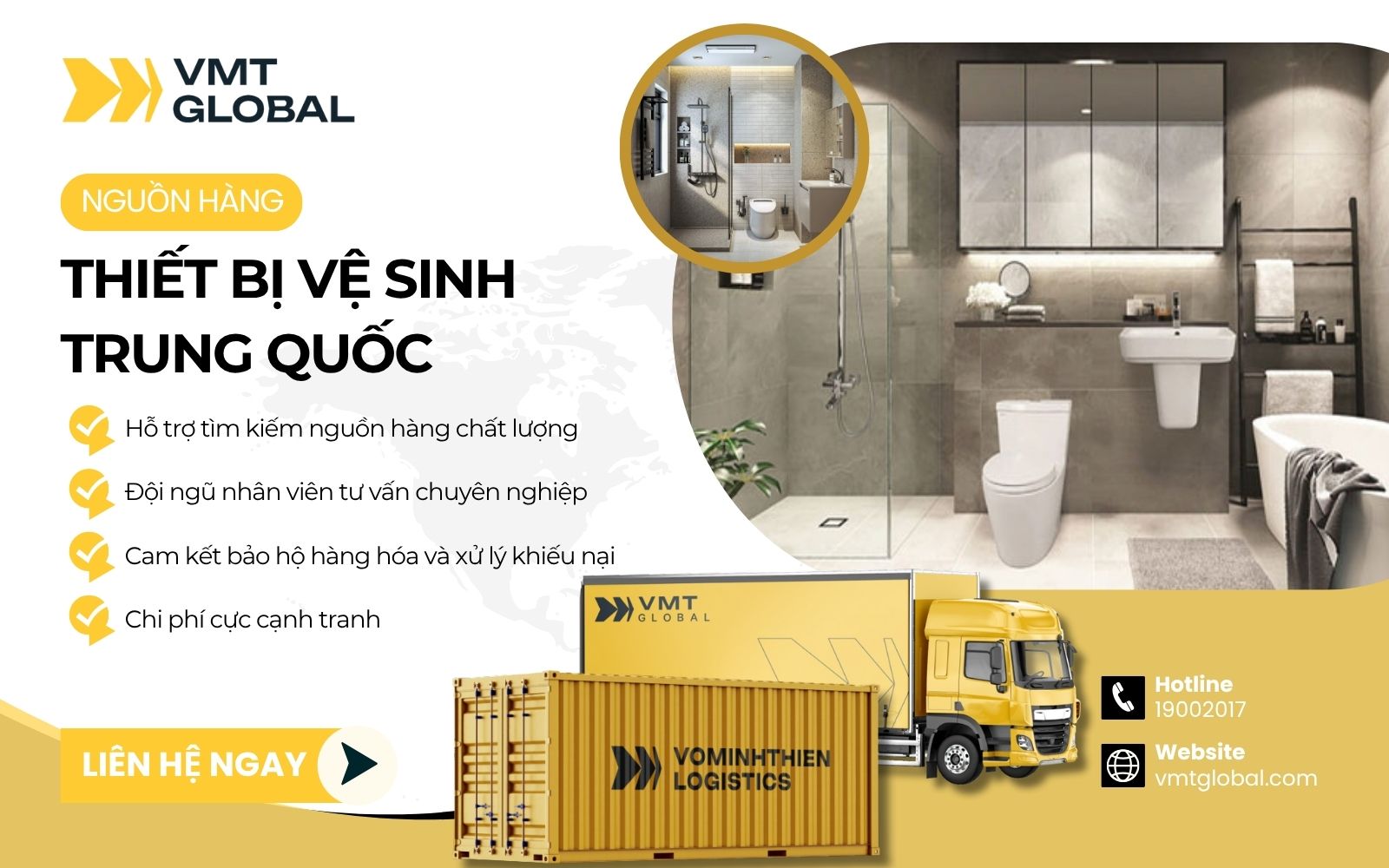 Công ty nhập khẩu thiết bị vệ sinh Trung Quốc về Việt Nam uy tín
