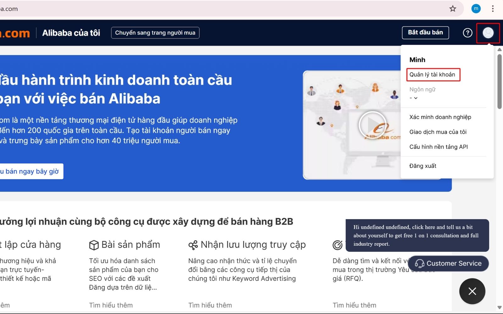 cách bán hàng trên sàn alibaba tại Việt Nam