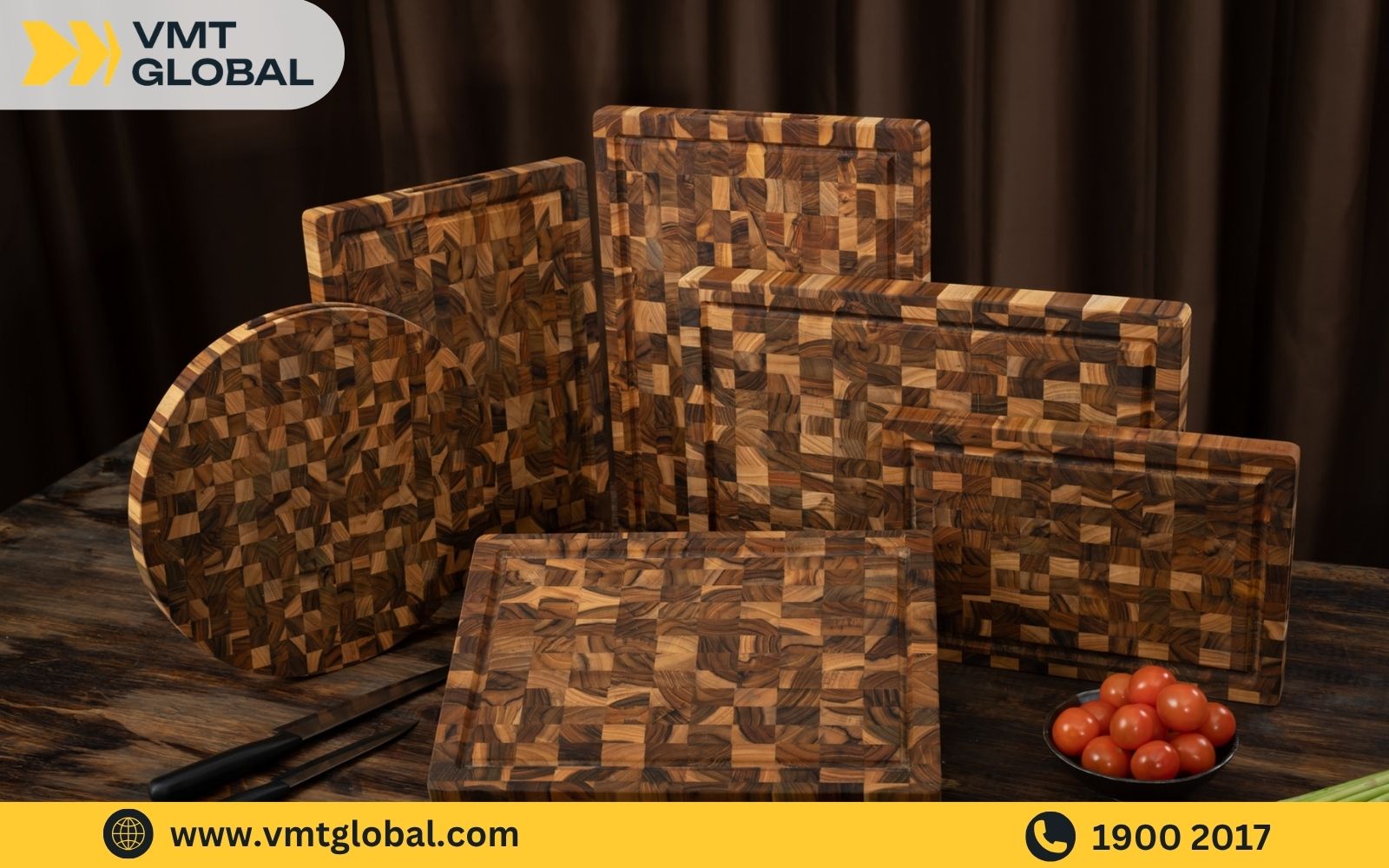 Mẫu gia công thớt gỗ teak chống thấm