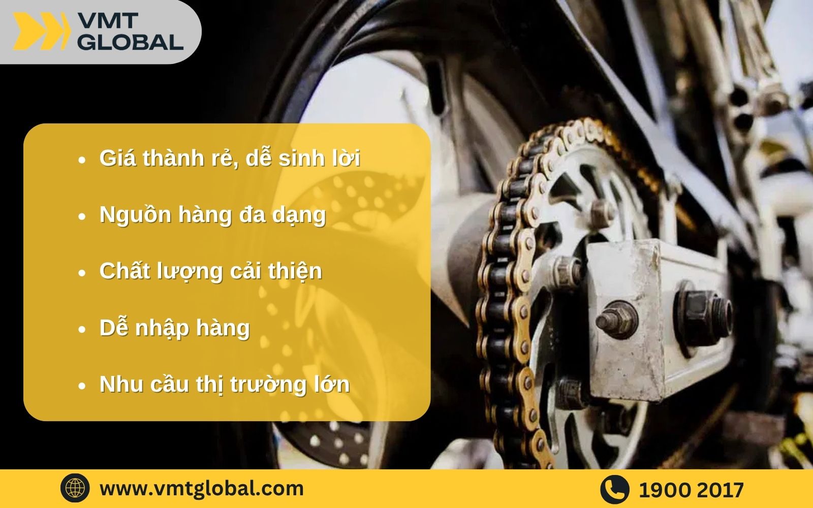 Những ưu điểm khi kinh doanh nguồn hàng phụ tùng xe máy Trung Quốc Tại sao nên nhập sỉ nguồn hàng phụ tùng xe máy từ Trung Quốc