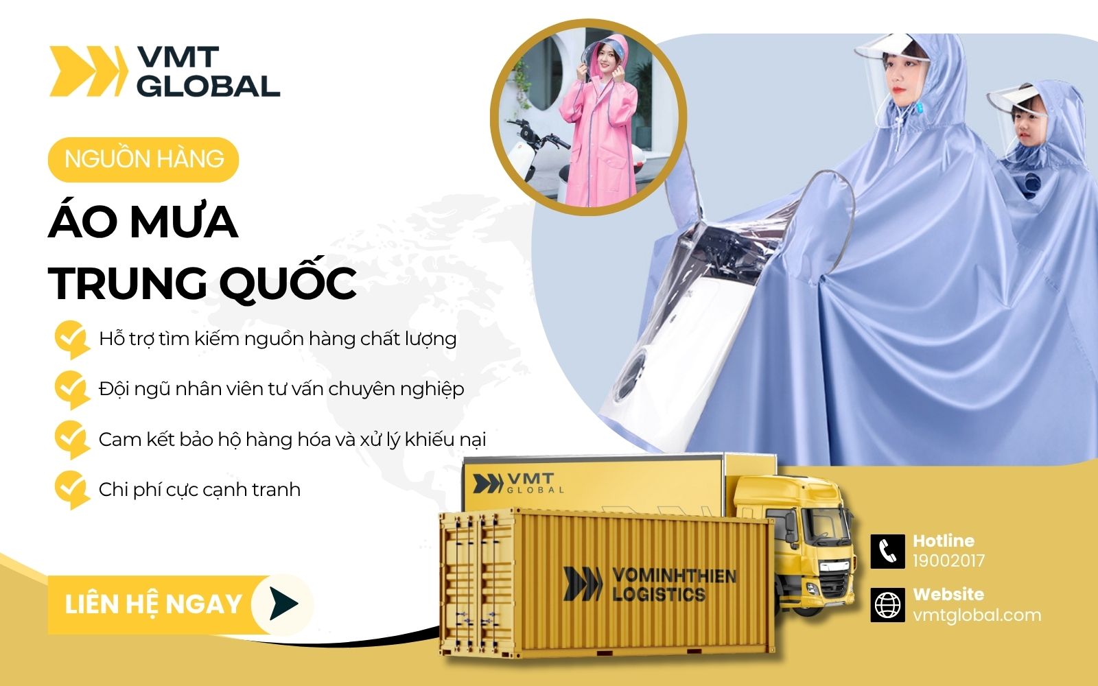 VMT Global là đơn vị nhập hộ áo mưa nội địa Trung giá rẻ, nhanh chóng
