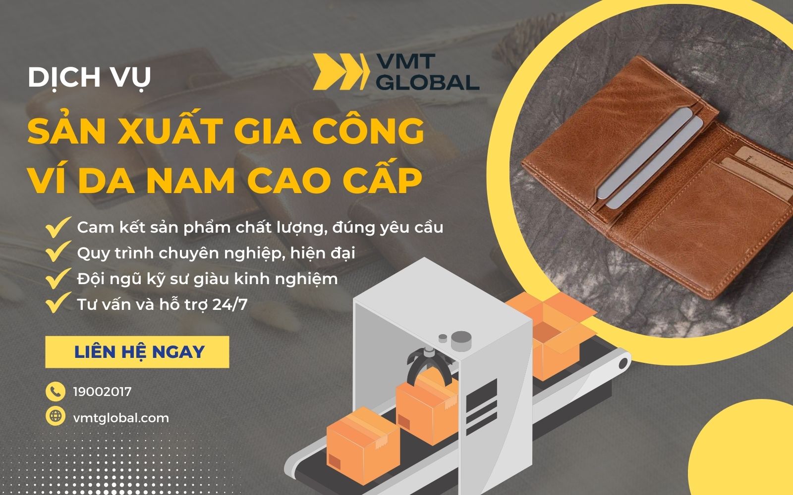 Đa dạng lựa chọn khi gia công ví da tại VMT Global