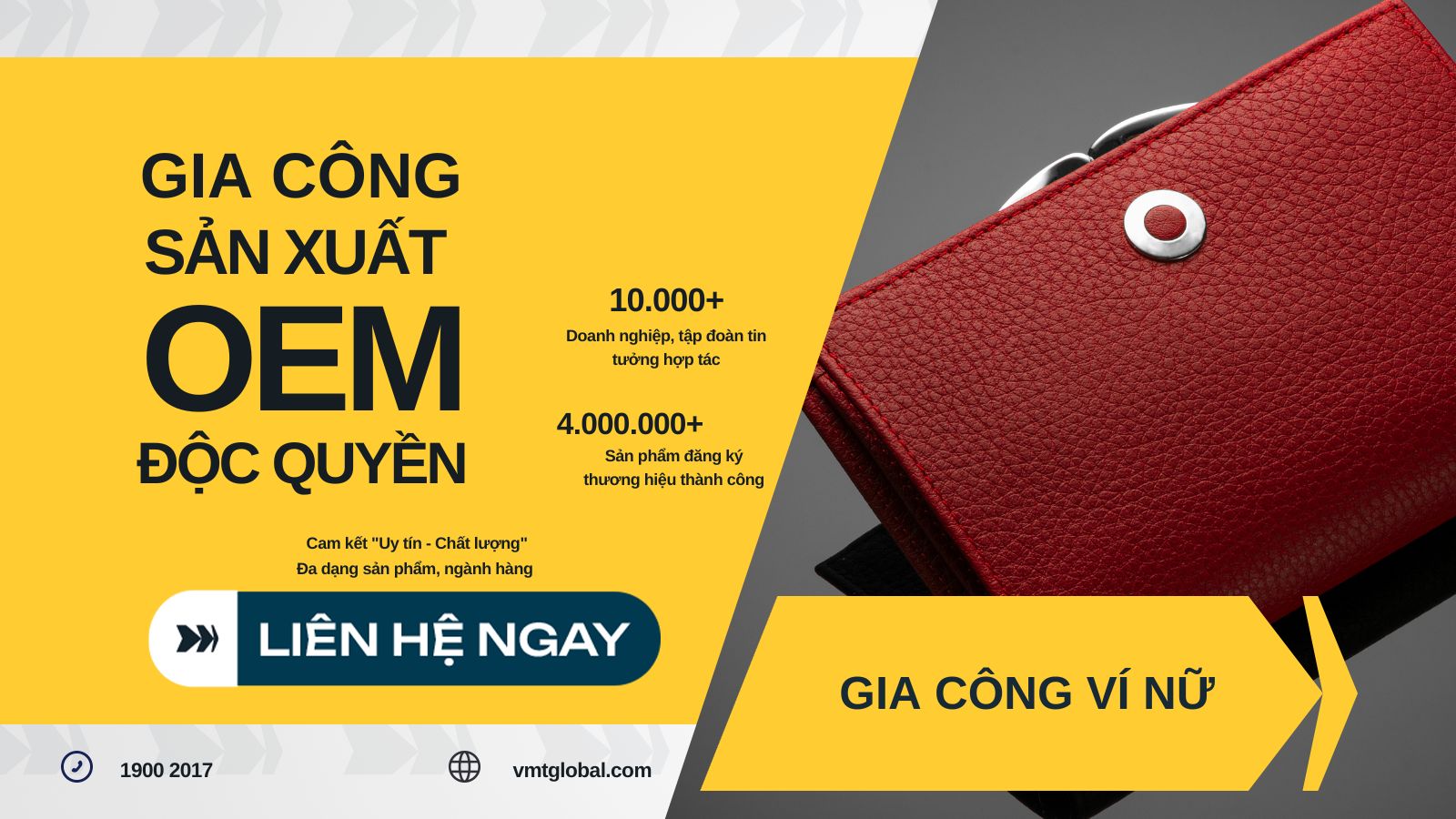Dịch vụ gia công may ví nữ theo yêu cầu uy tín tại VMT