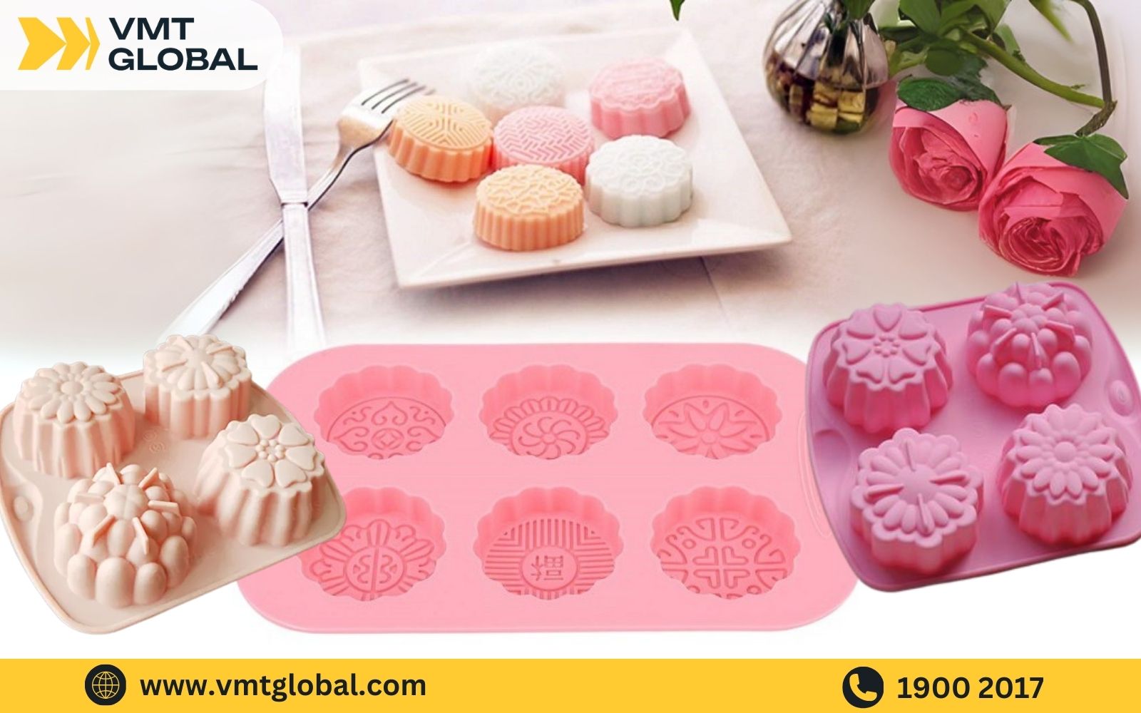 Nguồn hàng khuôn bánh trung thu chất liệu silicon mềm dẻo