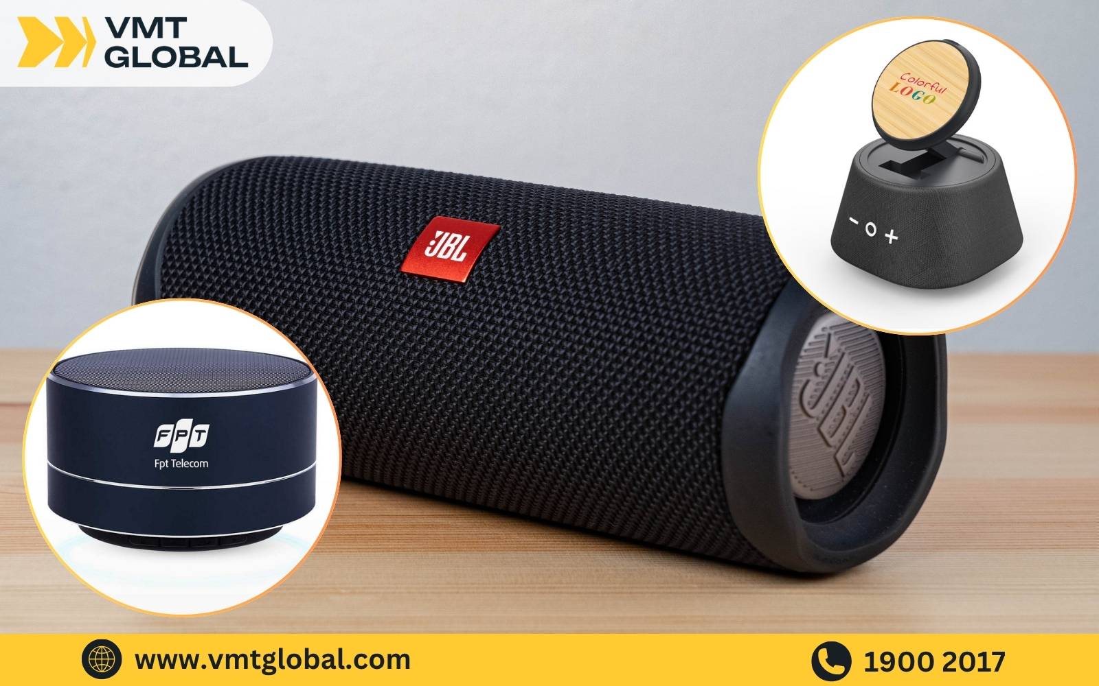 Loa Bluetooth logo có thiết kế nhỏ gọn, trọng lượng nhẹ