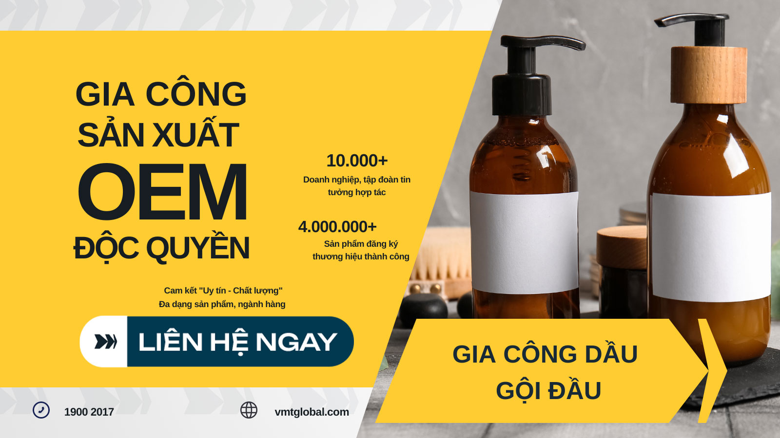 Dịch vụ gia công dầu gội đầu theo yêu cầu tại VMT Global