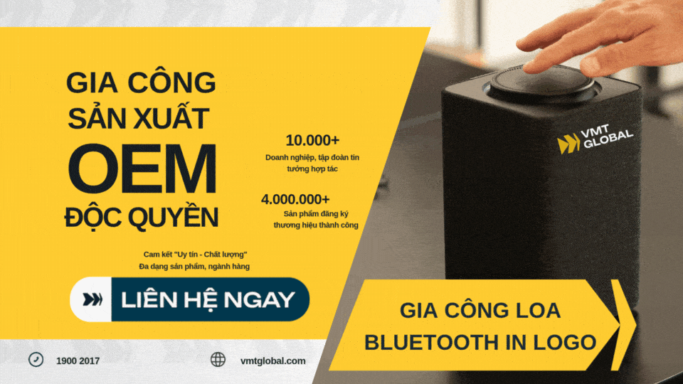 Đặt gia công loa Bluetooth đa năng in logo tại VMT Global