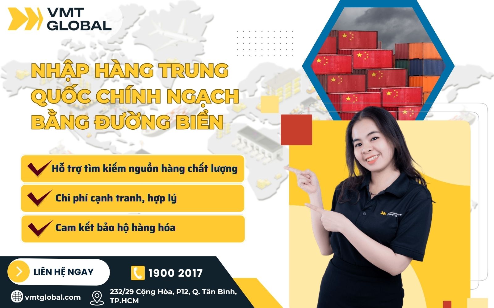 VMT - Đơn vị chuyên cung cấp dịch vụ nhập hàng Trung Quốc chính ngạch đường biển trọn gói