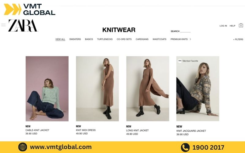Mua Zara Trung Quốc tại website của hãng
