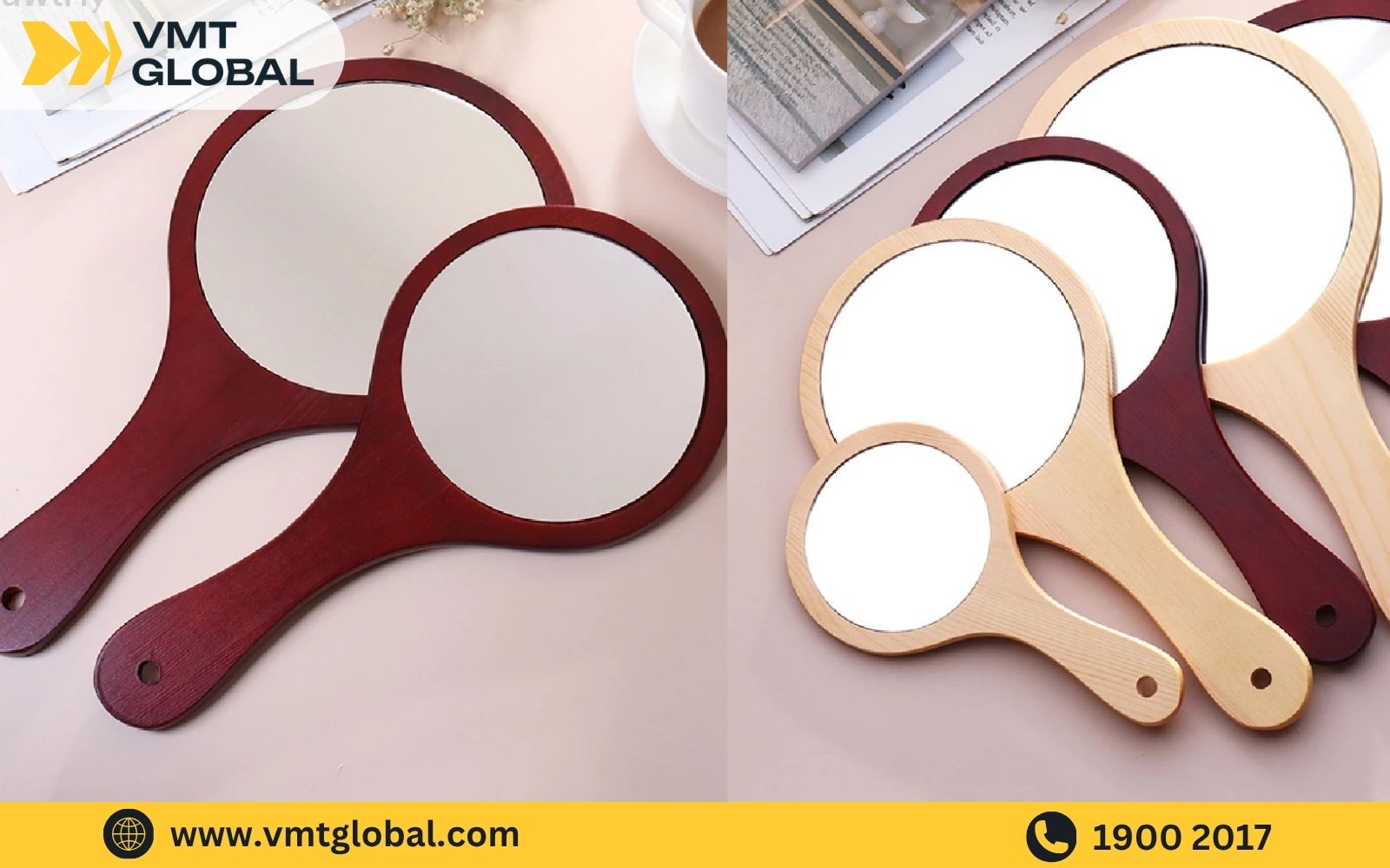 in logo gương mini cầm tay theo yêu cầu cán gỗ in logo gương mini cầm tay theo yêu cầu cán gỗ