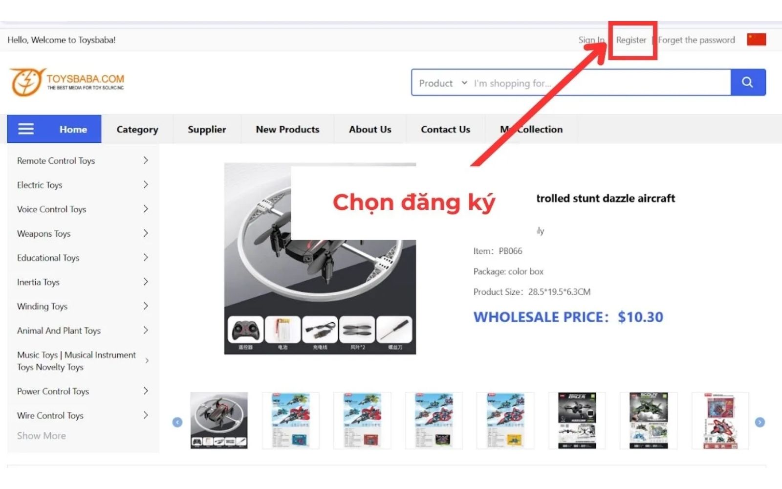 Chọn đăng ký tài khoản mua hàng Toybaba Chọn đăng ký tài khoản mua hàng Toybaba