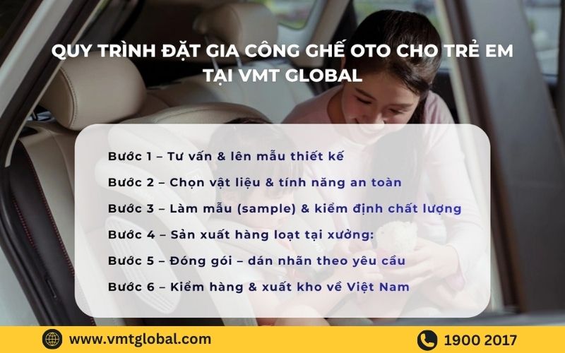 Quy trình gia công ghế ô tô cho bé tại VMT Global