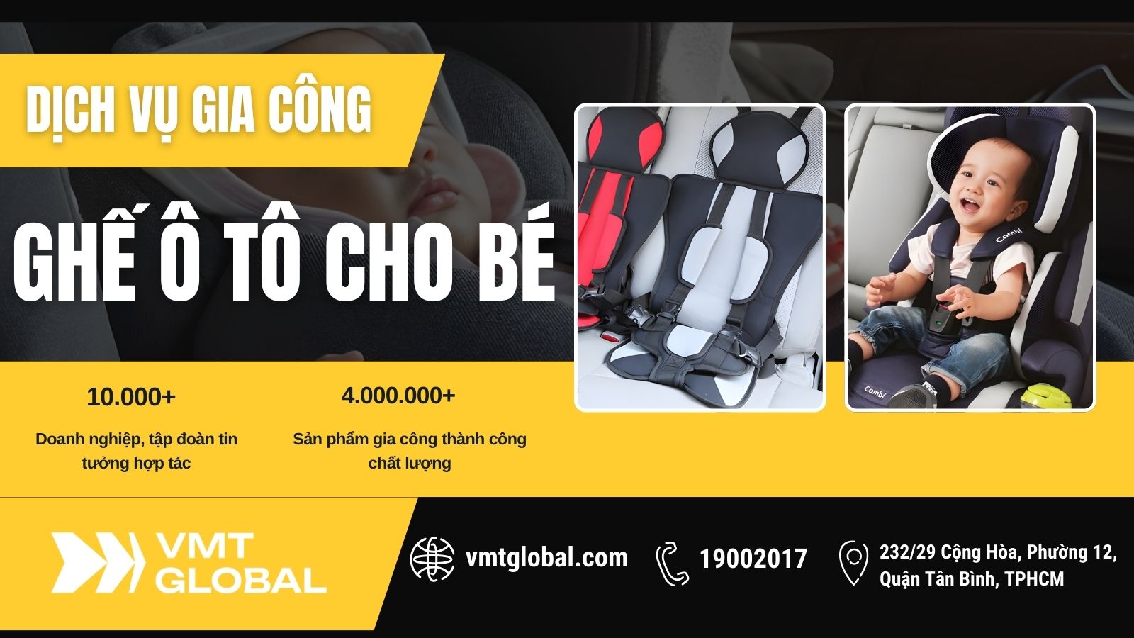 VMT sở hữu hệ thống xưởng sản xuất lớn tại Trung Quốc, nhận gia công ghế cho bé ngồi ô tô với giá rẻ Đặt gia công ghế ngồi ô tô cho bé chất lượng qua VMT Global