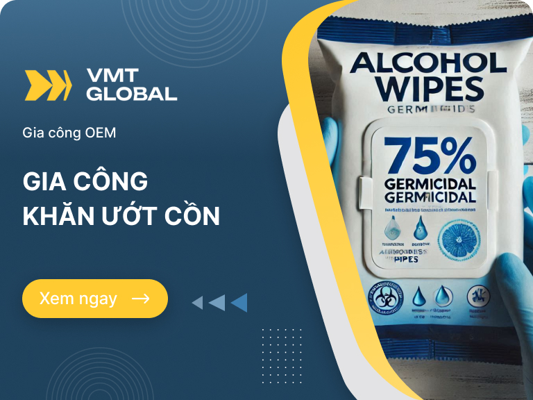 Dịch vụ sản xuất khăn ướt cồn theo yêu cầu, thiết kế bao bì chuẩn thương hiệu