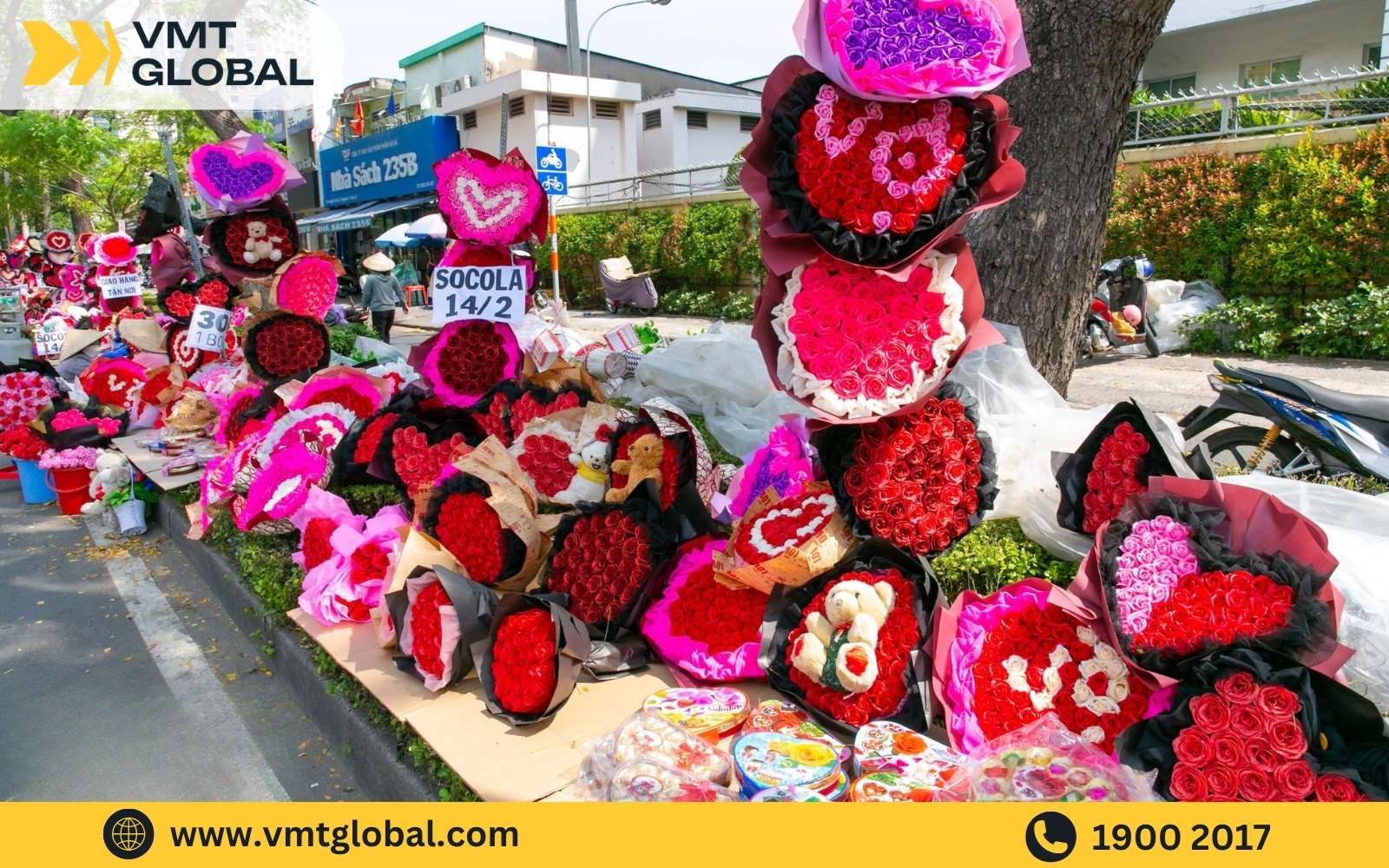 Kinh doanh hoa hồng ngày 14/2