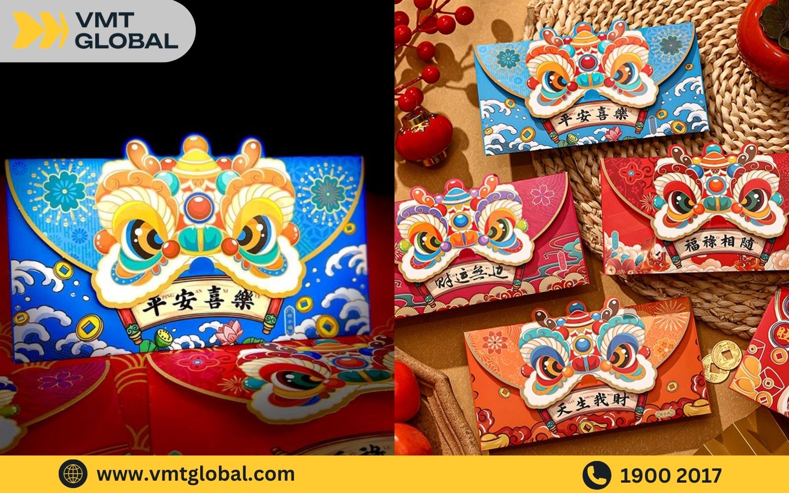 Nhập mẫu bao lì xì hình con lân từ Trung Quốc