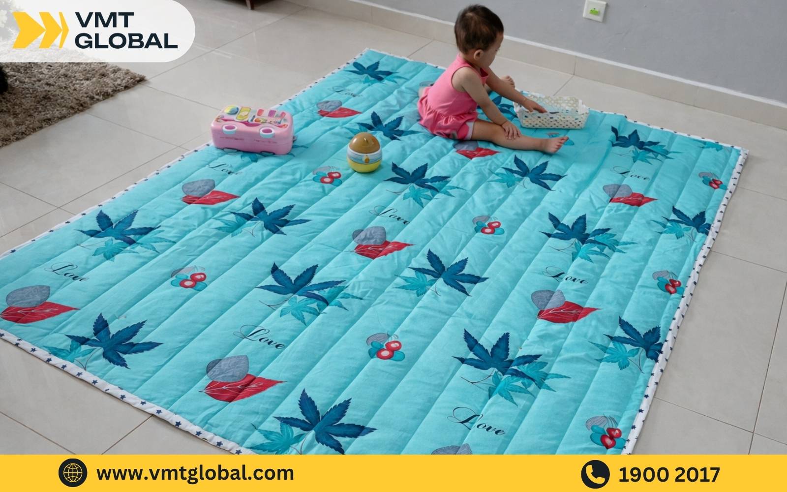 VMT Global nhận gia công nệm đi học cho bé với mẫu nệm trải sàn