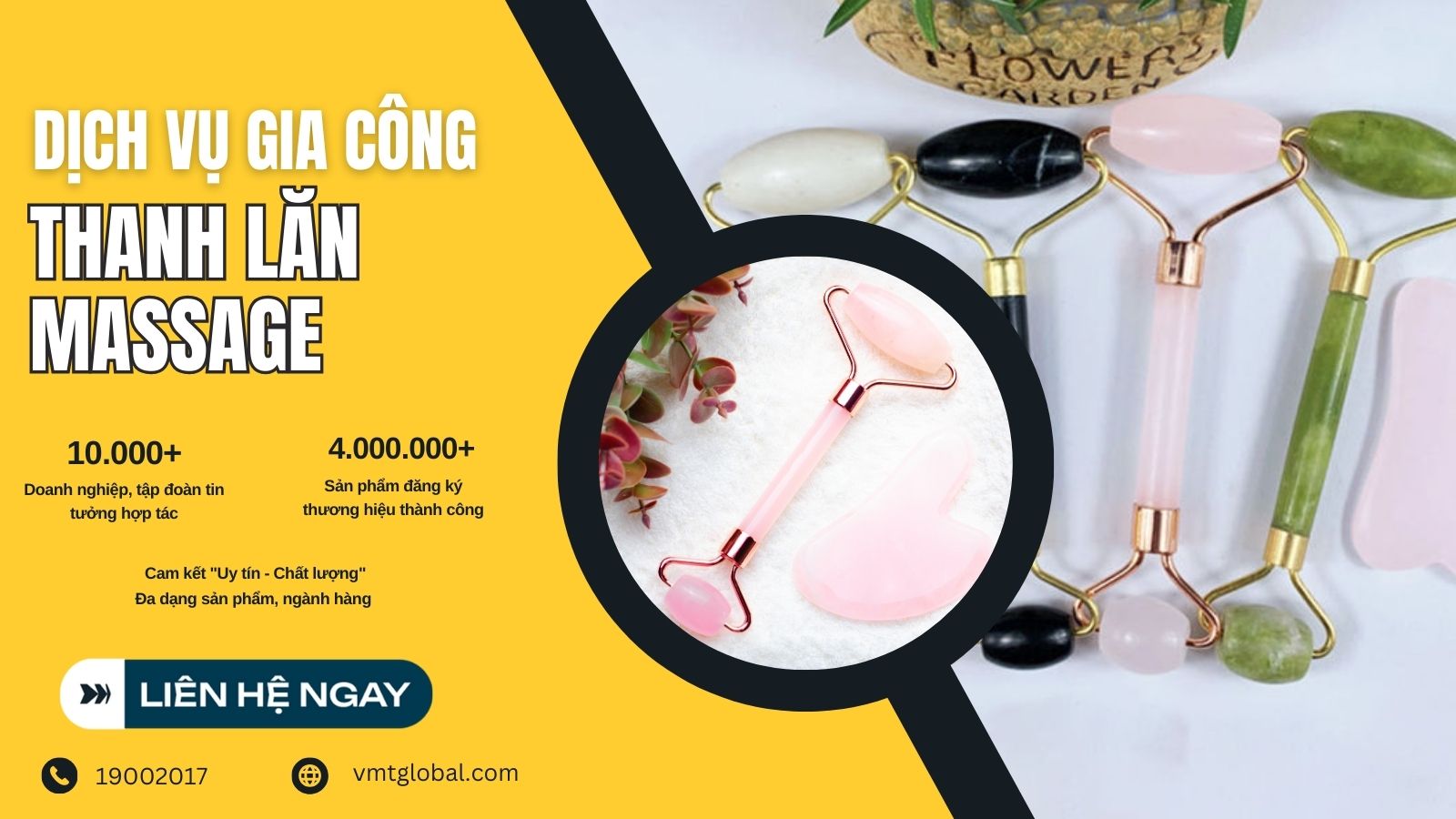 VMT Global nhận gia công thanh lăn massage gắn logo thương hiệu riêng