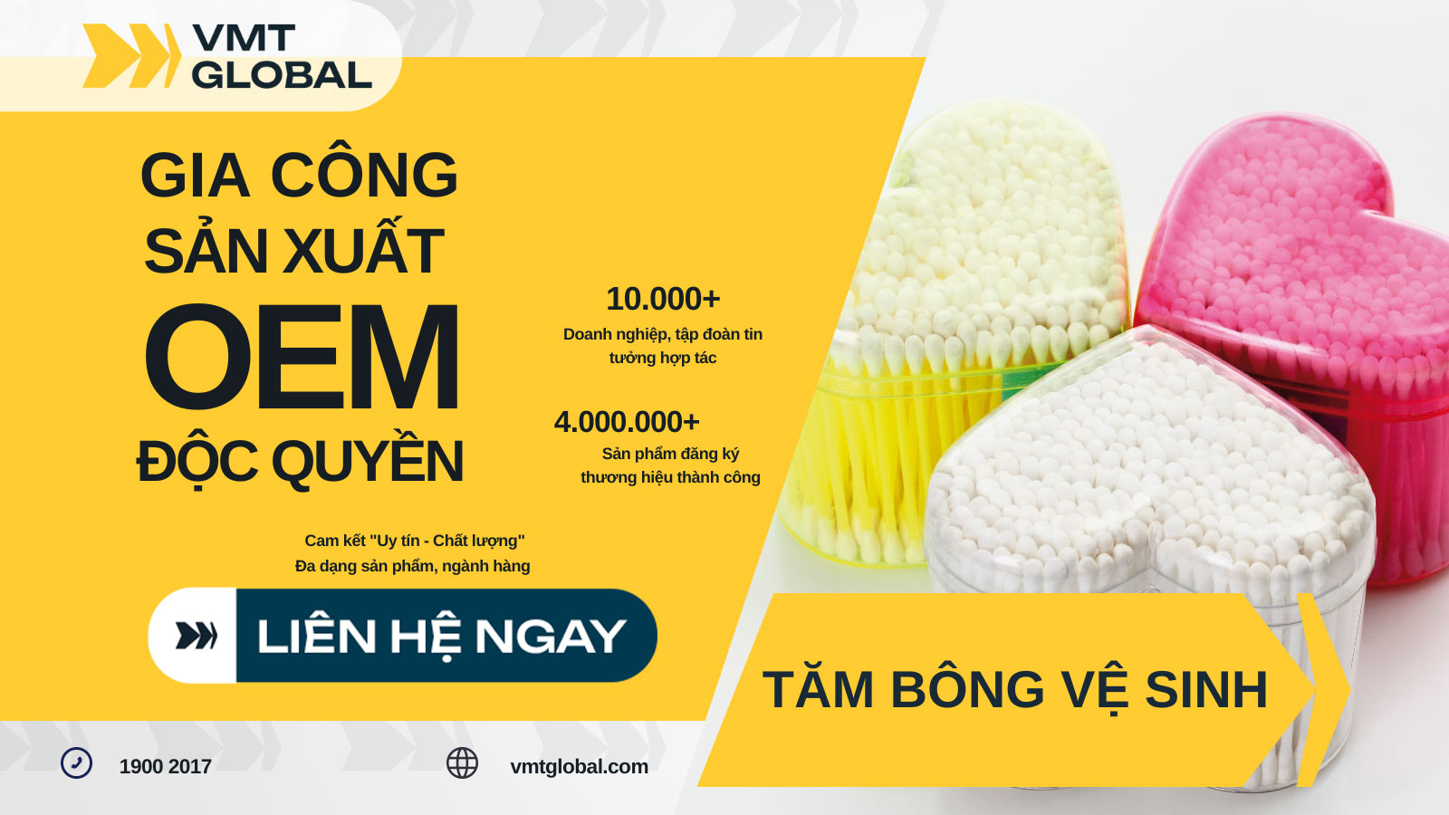 Dịch vụ sản xuất gia công tăm bông vệ sinh theo yêu cầu tại VMT Global