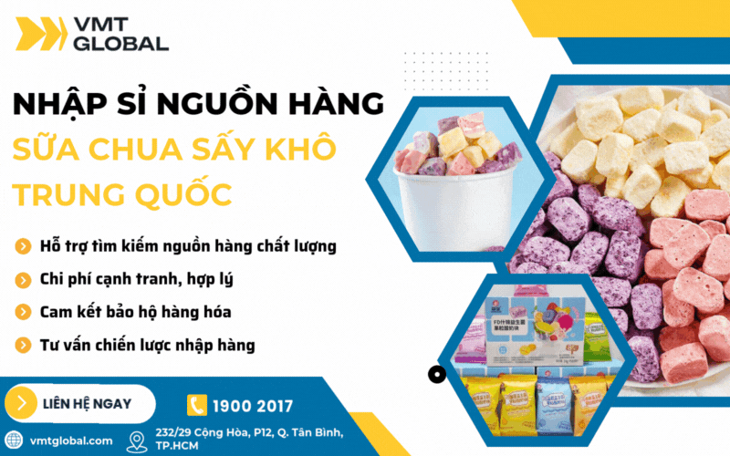 Nhập sữa chua sấy khô tại VMT Global