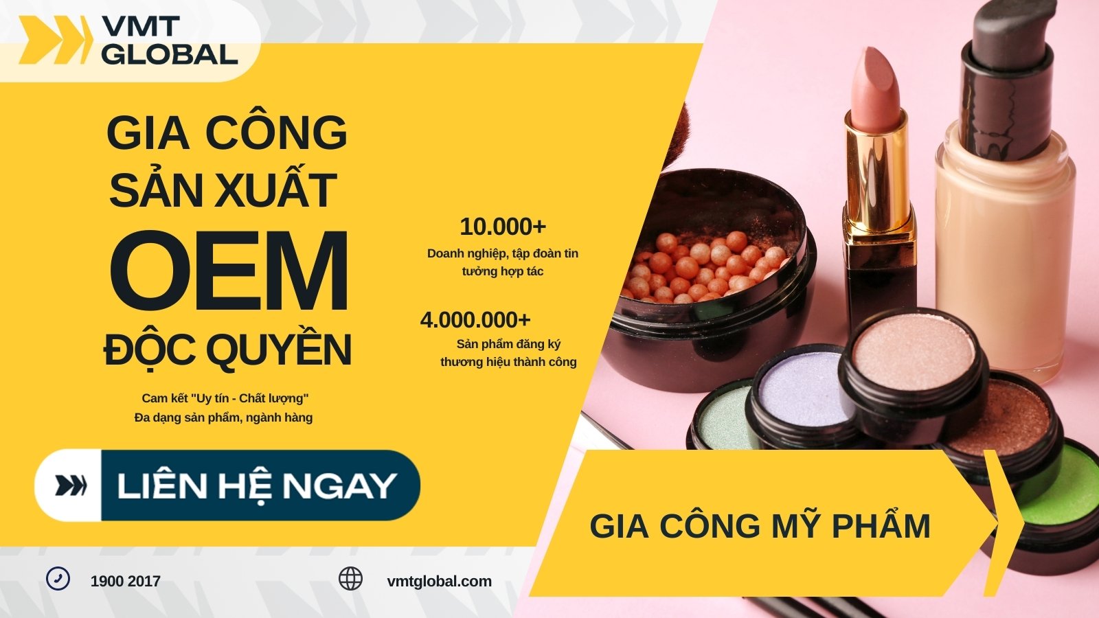 VMT Global - xưởng gia công các dòng mỹ phẩm theo yêu cầu