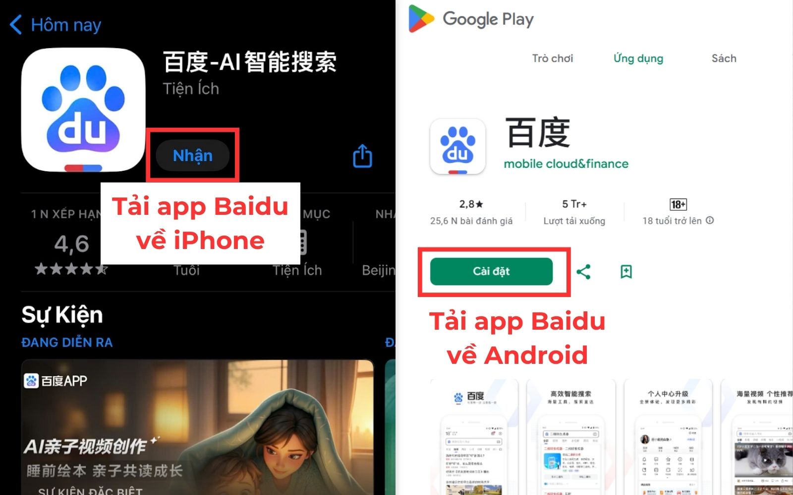 Hướng dẫn tải ứng dụng Baidu về điện thoại