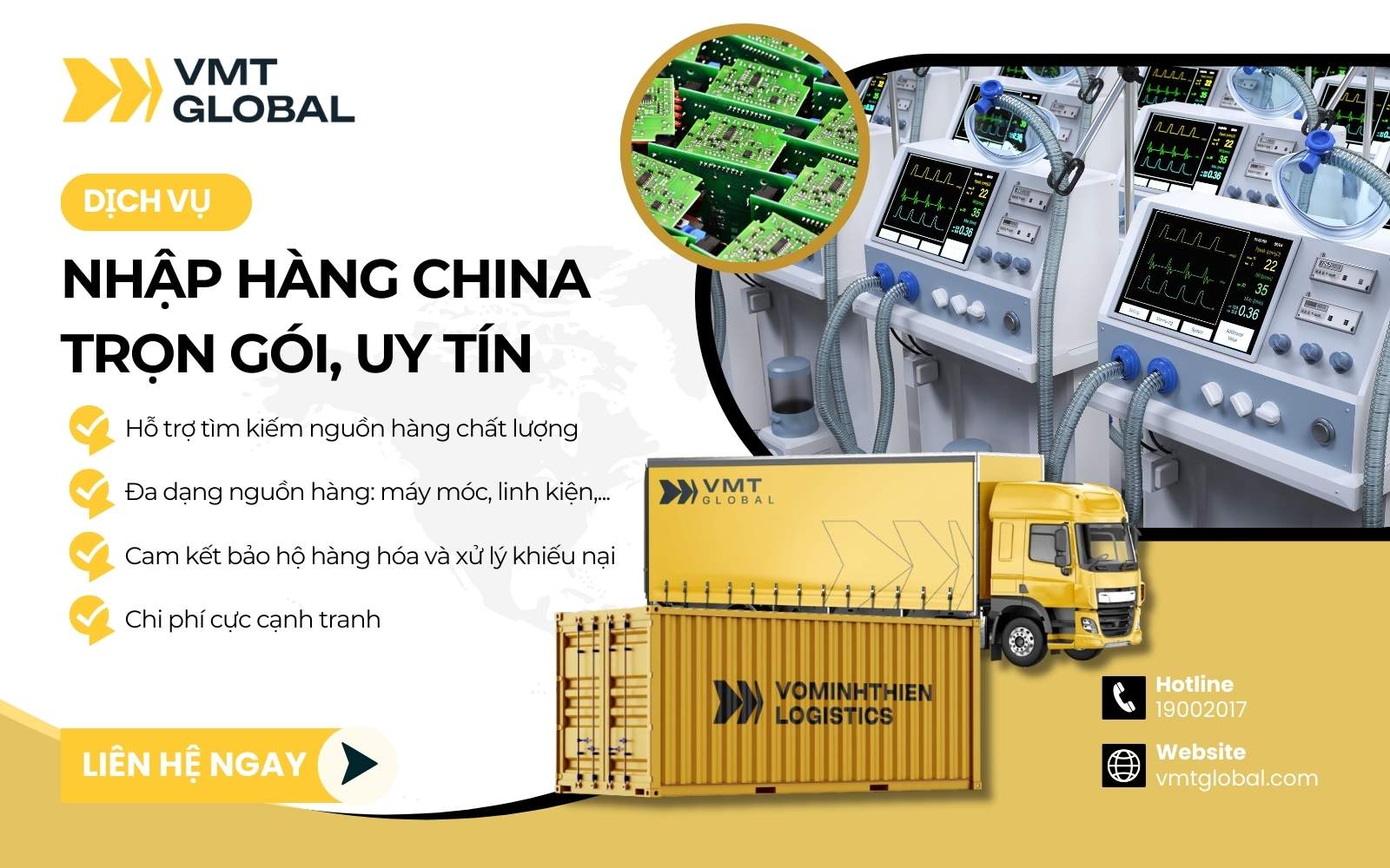 VMT Global nhận nhập hàng cũ Trung Quốc đã qua sử dụng
