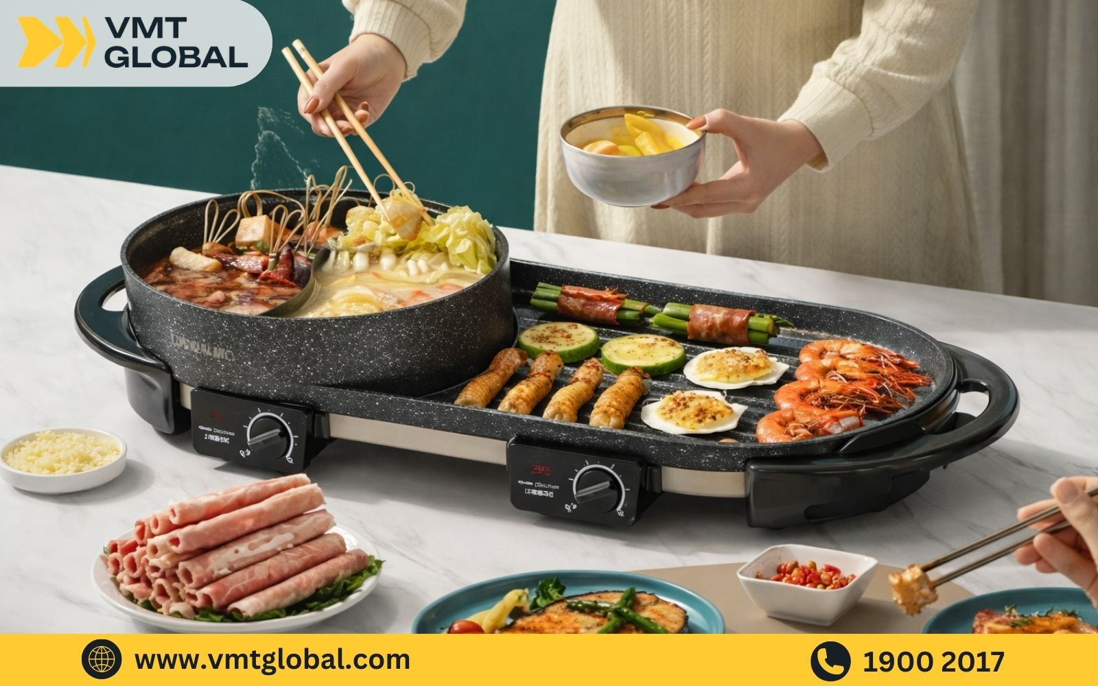 Liven - nồi lẩu tích hợp tính năng nấu lẩu và nướng