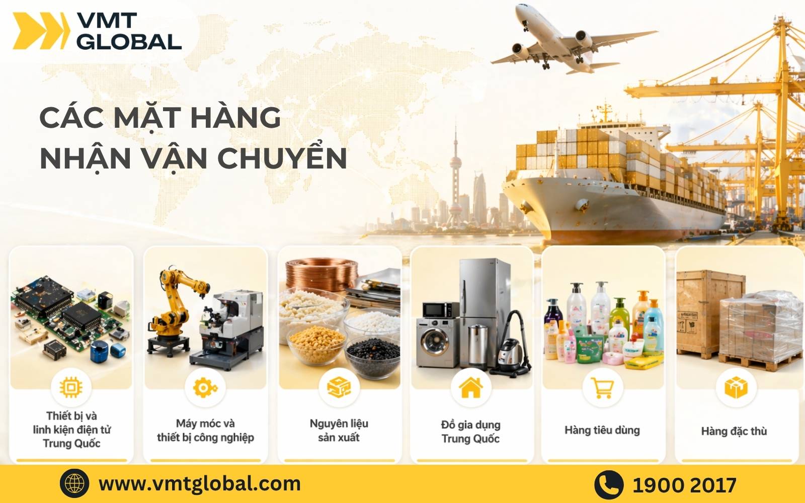 các mặt hàng vận chuyển tại VMT Global các mặt hàng vận chuyển tại VMT Global