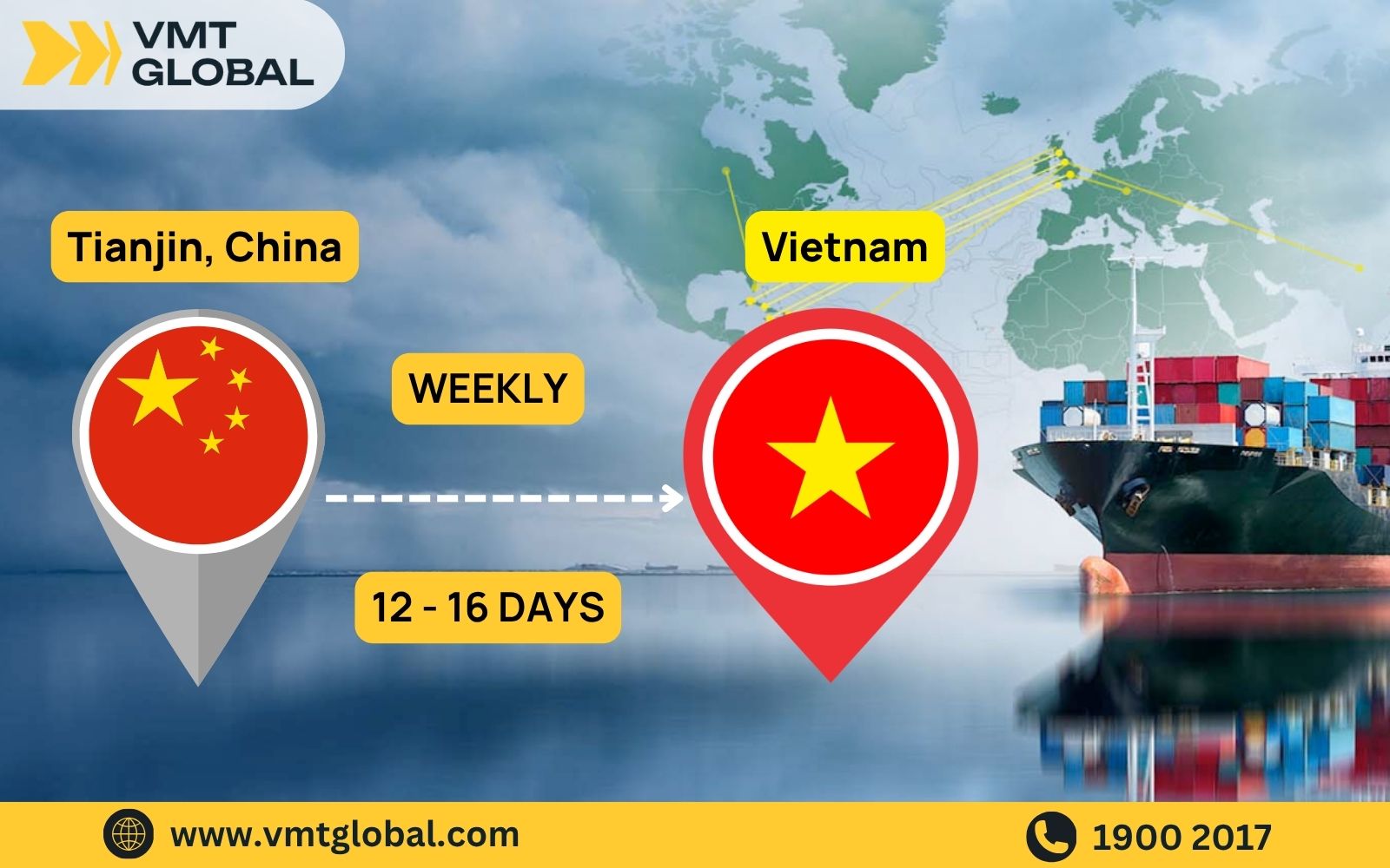 Lịch trình tàu vận chuyển hàng từ Thiên Tân về Việt Nam
