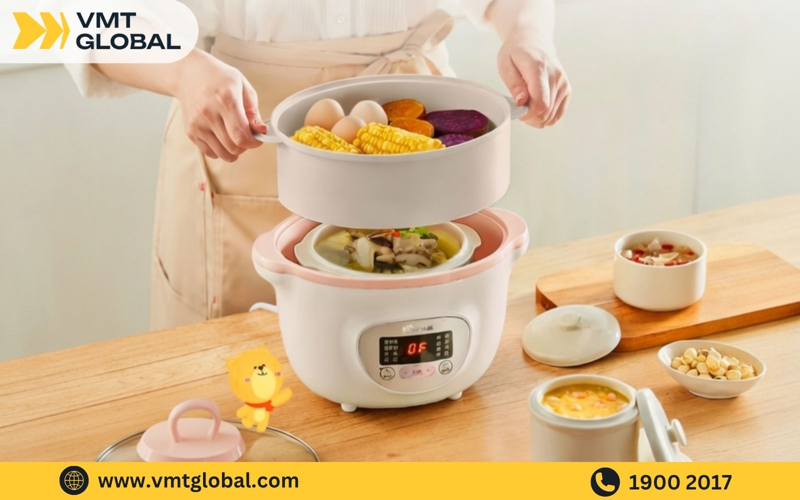 Nồi nấu cháo công suất chậm Bear