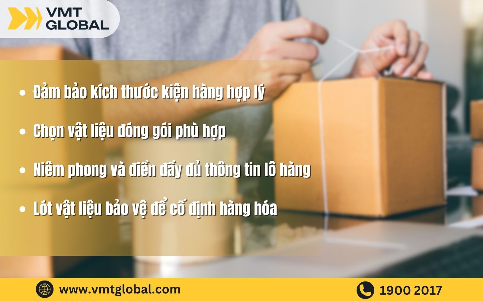 Quy cách đóng gói hàng đi Trung Quốc