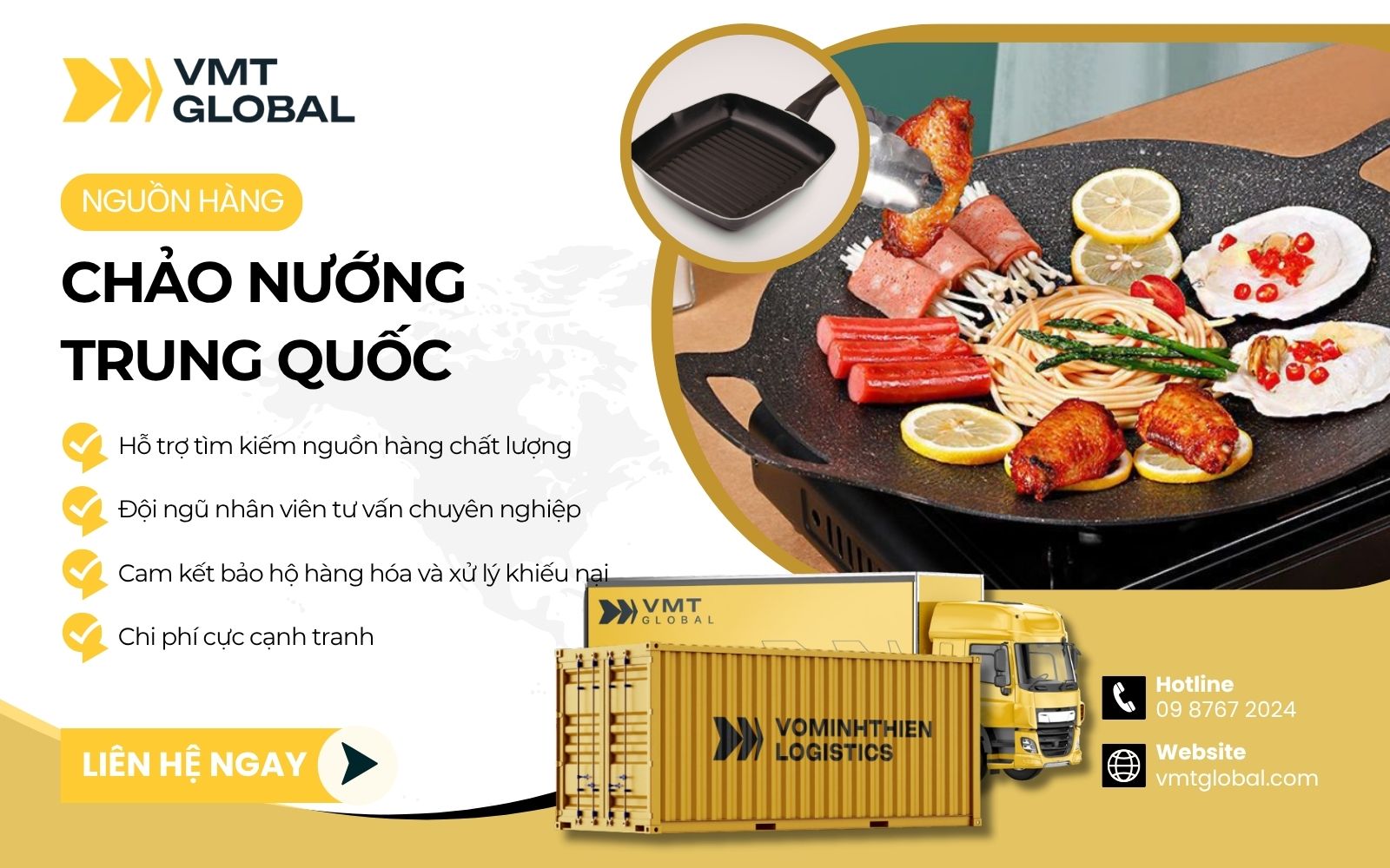 Dịch vụ chảo gang nướng nội địa Trung Quốc trọn gói giá rẻ cùng VMT