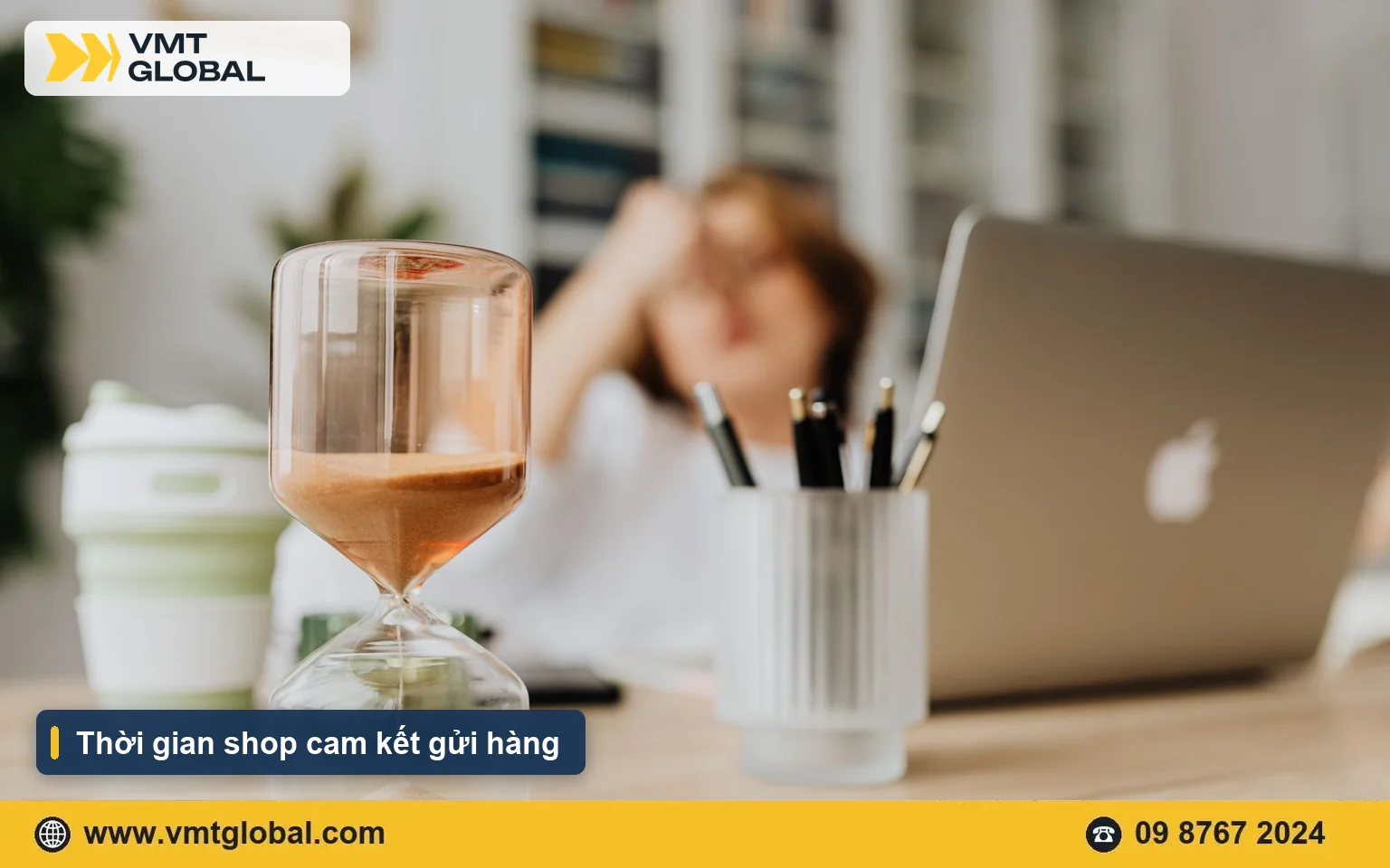 Đồng hồ cát trên bàn làm việc, minh hoạ thời gian gửi hàng 发货时间 trên Taobao